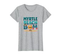 Myrtle Beach Bum Vacation Sun Fun Beach Amante Regalo Maglietta, Donna, Grigio Melange, 3XL