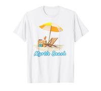 Myrtle Beach - Ombrellone a righe con motivo nautico Maglietta
