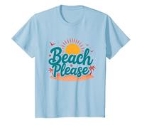 Myrtle Beach Please Vacation Summer Fun Arte costiera Maglietta, Bambini, Celeste, 12 Anni