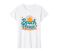 Myrtle Beach Please Vacation Summer Fun Arte costiera Maglietta, Donna, Bianco, S