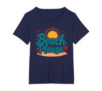 Myrtle Beach Please Vacation Summer Fun Arte costiera Maglietta, Donna Plus-Size, Navy, 4X