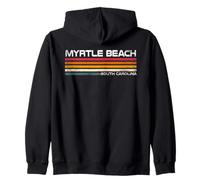 Myrtle Beach, Strisce da Viaggio retrò della Carolina del Sud Felpa con Cappuccio