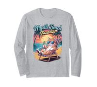 Myrtle Beach Vacation Gatto Vacay Travel Funny Mom Maglia a Manica
