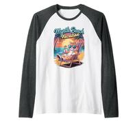 Myrtle Beach Vacation Gatto Vacay Travel Funny Mom Maglia con Maniche Raglan