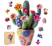 Mys Aurora Puzzle per adulti Cactus Flower Puzzle in legno, 1000 pezzi puzzle liberty a forma unica, compleanno per mamma adulti, divertente sfida gioco per famiglie 75 x 53 cm
