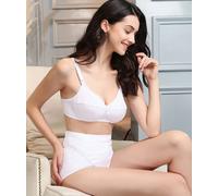 MYSANITY - Guaina Post Parto Regolabile in Cotone Indemagliabile - Pancera Post Parto Contenitiva per Comfort e Recupero dopo la Gravidanza, Bianco, S Donna