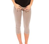 MYSANITY Leggings Premaman Pinocchietto in Modal, Tortora, L/XL
