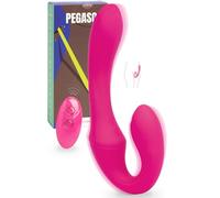 MySecretCase Dildo Doppio Strap On 20cm + 9cm Sexytoysys Donna Coppia con Telecomando Strapon Vibratoreper Donna Grandi 10 Modalità di Vibrazione Dildo Anale Strapless