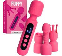 MySecretCase Magic Wand 4 Testine Intercambiabili Vibratoreper Donna Grandi Stimolatore per Clitoride e Punto G 10 Vibrazioni 4 Intensità Lingua Vibrante Sexytoysys Coppia Masturbatore per Donna