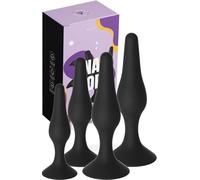 MySecretCase Plug Anale-Dilatatore Uomo e Donna Set di 4 (-M-L-XL) Dilatatori Anali Sexytoysys Coppia Waterproof Dilatatore Ano per Uomo Percorso Progressivo Butt Plug Anale Silicone Sexytoysys Donna