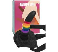 MySecretCase Strap On Indossabile Donne - Strapon Per Coppie Uomo donna, Strapless Strap-On Dildo Piccolo, Fallo Indossabile, Sextoys Coppie Set Analsex, Pene Finto Lesbica di Silicone (Rainbow Love)