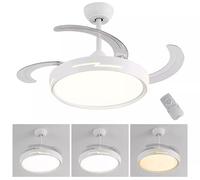 myself 21 SHOP® Ventilatore Da Soffitto Con Luce Pale Scomparsa 72W Lampadario Sospensione con Telecomando incluso Regolabile 3000K 4000K 6500K