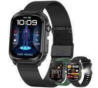 MYSHUN Smartwatch Uomo and smart watch donna Chiamata Bluetooth e Risposta Vivavoce, Smart Watch con100+ Modalità Sport Notifiche Messaggi Orologio Fitness Tracker per Android iOS (Nero)