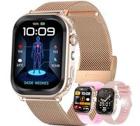 MYSHUN Smartwatch Uomo and smart watch donna Chiamata Bluetooth e Risposta Vivavoce, Smart Watch con100+ Modalità Sport Notifiche Messaggi Orologio Fitness Tracker per Android iOS (Rosa)
