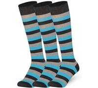 Mysocks 3 Coppie Calzini al ginocchio banda Cotone pettinato extra puro Antracite di cenere rosa