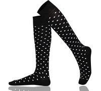 Mysocks Calze unisex con pois alti fino al ginocchio Punto Nero