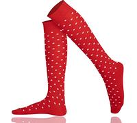 Mysocks Calze unisex con pois alti fino al ginocchio Punto Rosso