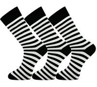 Mysocks Calze unisex in cotone pettinato 3 Paia a righe nere