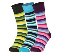 Mysocks Calzini a righe unisex 3 coppie di arcobaleno colorato 41-46