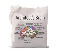 MYSOMY Architect's Brain Tote Bag Architettura Forniture Borsa Divertente Architetto Regali Architettura Studente Regali Borsa a Tracolla, Borsa tote, small