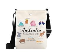 MYSOMY Australia Icons Graphic Crossbody Bag The Land Down Under Australia Viaggio e Souvenir Borsa a tracolla, Australia Mb, 14.7 x 2 x 21centimeters (5.8 x 0.8 x 8.3 inches)