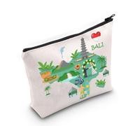 MYSOMY Bali Indonesia Regalo di Viaggio Bali Borsa cosmetica da viaggio Bali Mappa di memoria Regalo Bali Souvenir Bag Bali Vacanza Regalo Bali Regalo Luna di Miele, Borsa Bali, morden
