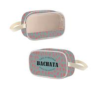 MYSOMY Beauty case trasparente per amanti della danza, da viaggio, beauty case Life is better when I'm Dancing Bachata, Danza Cmb3, Retro