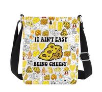 MYSOMY Borsa a tracolla per formaggio, regalo per amanti del formaggio, con scritta "It Ain't Easy Being Cheesy Cheesyesy", borsa a tracolla, Essere Cheesy Uk3, 111