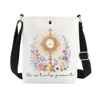 MYSOMY Borsa a tracolla per ostensorio sacramento sacramento eucaristico adorazione regali prima comunione borsa a tracolla cattolica
