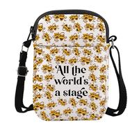 MYSOMY Borsa a tracolla teatrale All The World's a Stage Regali per amanti del teatro Regali Commedia Tragedia Maschere Borsa a tracolla, Tutto il mondo Uk3, 111