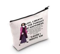 MYSOMY Borsa per il trucco con citazione Hamilton Broadway Musical Theatre con cerniera Jefferson What Did I Miss, Borsa Liberty, Morden