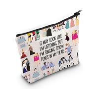 MYSOMY Borsa per il trucco con personaggio musicale Broadway Regali musicali Potrebbe sembrare che io stia ascoltando ma sto cantando Show Broadway Merchandise musicale, Può sembrare una borsa