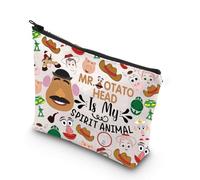 MYSOMY Borsa per il trucco con testa di patata Regali per fan della testa di patata Potato Head is My Spirit Animal Woody e Buzz Cartoon Movie Zipper Pouch, Testa di patata