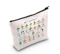 MYSOMY Borsa per il trucco da viaggio con geografia del Sud America del Sud America Souvenir di viaggio borsa dell'alfabeto del Sud, Borsa Abcs of South America, morden