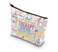 MYSOMY Borsa per il trucco per amanti della palestra, regalo per amanti della palestra, con cerniera, con scritta "I Just Need to Go to The Gym Makeup Bag, Sacca da palestra, morden