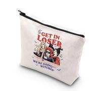 MYSOMY Borsa per trucchi divertente regalo con scritta "Get in Loser We're Going Witchin", per Halloween, Salem, strega, Get in Loser Bag, morden