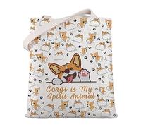 MYSOMY Borsa tote Corgi Regali per gli amanti dei Corgi Borsa della spesa Corgi per proprietario di Corgi Amanti dei cani Regali Corgi is My Spirit Animal Borsa a tracolla, Regno Unito Corgi Tb,