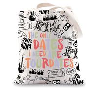 MYSOMY Borsa tote per amanti dei concerti Touring Life Gifts The Only Dates I Need Are Tourdates Concert Tour Merchandise, Le uniche date nel Regno Unito, INCH