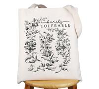 MYSOMY Borsa tote Pride Prejudice Barely Tolerable Gift Mr. Darcy And Elizabeth Bennet Tote Bag Pemberley House Gifts Letteratura Reader Regalo, Regno Unito tollerabile, INCH