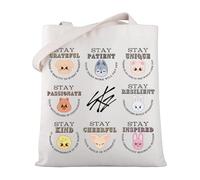 MYSOMY Borsa tote Stay Fandom - K-POP Boy Group Gift - Borsa riutilizzabile per fan SKZ - Merch per amanti della musica, Gentile Tote, Taglia unica