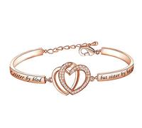 Mysomy - Braccialetto con scritta "Not Sister by Blood but Sister by Heart", idea regalo per sorella e sorella, Ottone,
