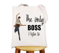 MYSOMY Bruce Fans - Trousse per cosmetici e trucchi, per amanti della musica rock, idea regalo "The Only Boss I Listen to Music", con cerniera, L'unico Bosstb
