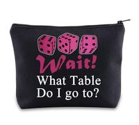 MYSOMY Bunco Game Makeup Bag Bunco Night Gifts Bunco Queen Regali Aspetta Che Tavolo Do i Go to Bunco Party Bags Bunco Dadi Bag, Aspetta cosa Bl Mb