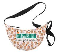 MYSOMY Capybara Crossbody Bag Capybara Lovers Regali Don't Worry Be Capy Regali Capybara Borsa a tracolla Capybara Crescent Bag, Capybara Cb3 Uk3, 111