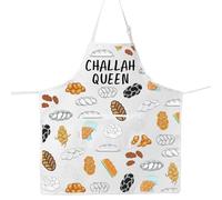 MYSOMY Challahs Grembiule da regalo ebraico Shabbat Shalom Grembiuli Israele Regali Challah Regina Regalo Challah Pane Grembiule, CHALLAH QUEEN UK, Taglia unica