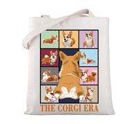 MYSOMY Corgi Gifts The Corgi Era Tote Bag Corgi Amante dei cani Borsa a tracolla Corgi Proprietario di cani Borsa della spesa riutilizzabile Corgi Mamma Regali, Il Corgi Tb, 13.7inch*15.7inch