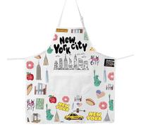 MYSOMY Grembiule da cucina New York City Grembiule da cucina New York Luoghi di interesse Grembiule New York Lover Regali New York Grembiuli per donne uomini, Città di New York, 49cm(19.3inch) x