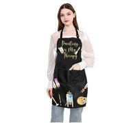 MYSOMY Grembiule per Pittori Grembiule da Pittura La Pittura è la Mia Terapia Grembiule per Artista Regalo per Pittori Amanti della Pittura Regalo per Studente d'Arte Insegnante Regalo, Taglia unica