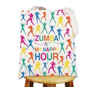 MYSOMY istruttori di fitness Tote Bag Fitness Team Regali Fitness Insegnante Regali Fitness Amante Borsa a tracolla Fitness Is My Happy Hour Fitness Dance Regali, Happy Hour Uk2, INCH