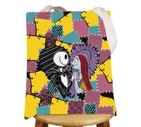 MYSOMY Jack & Sally Tote Bag Jack & Sally Regali Nightmare Skull Gifts Nightmare Movie Borsa a tracolla, 2people Regno Unito, INCH